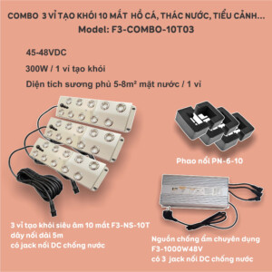 Combo tạo khói siêu âm 3 vỉ 10 mắt hồ cá, thác nước, tiểu cảnh F3-NS-10T03-02