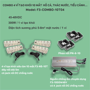 Combo tạo khói siêu âm 4 vỉ 10 mắt hồ cá, thác nước, tiểu cảnh F3-NS-10T04-02